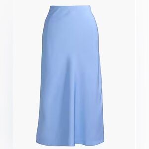 JCrew Bias Light Blue Midi Slip Skirt